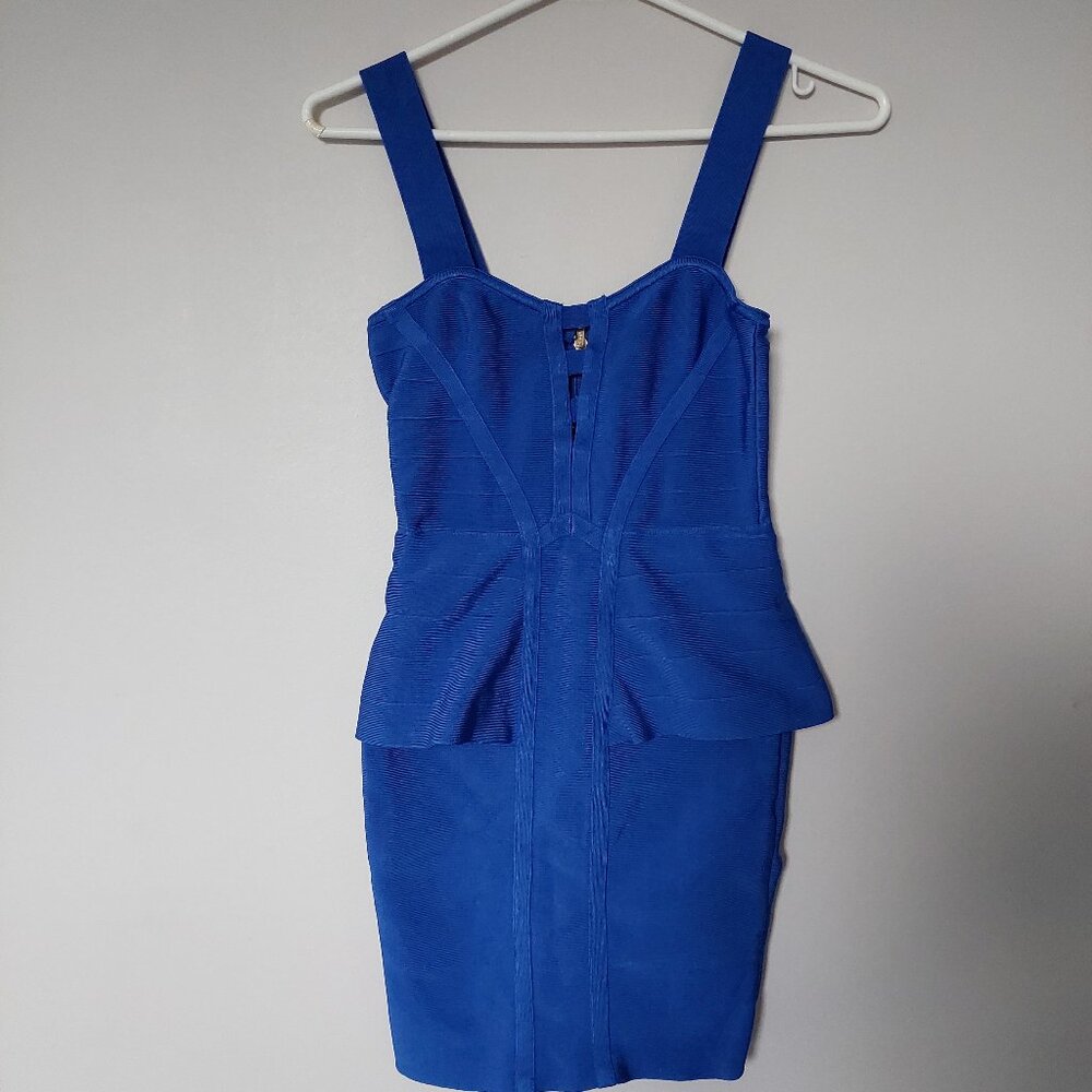 Marciano Bandage Bodycon Mini Blue Dress, XS Cocktail Party